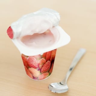 yogurt and spoon