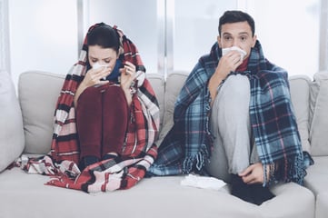 couple recovering from the flu